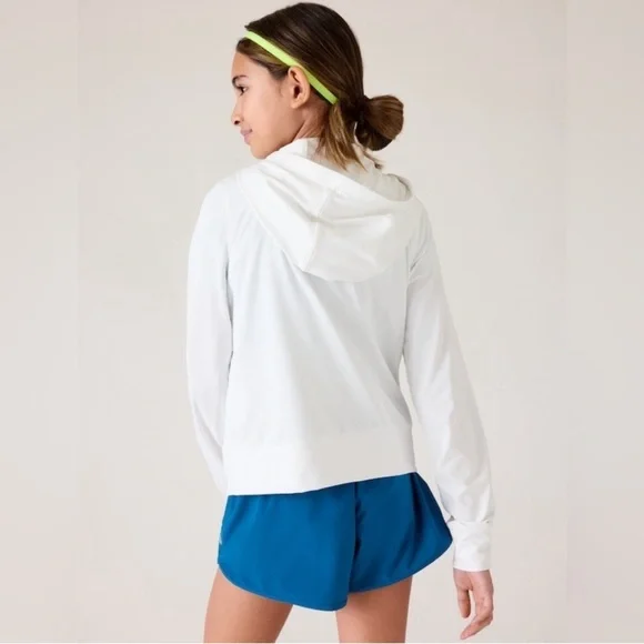 NWOT Sold Out Athleta Girl Long Sleeve Serve UPF White Jacket Size:7 - Picture 1 of 16